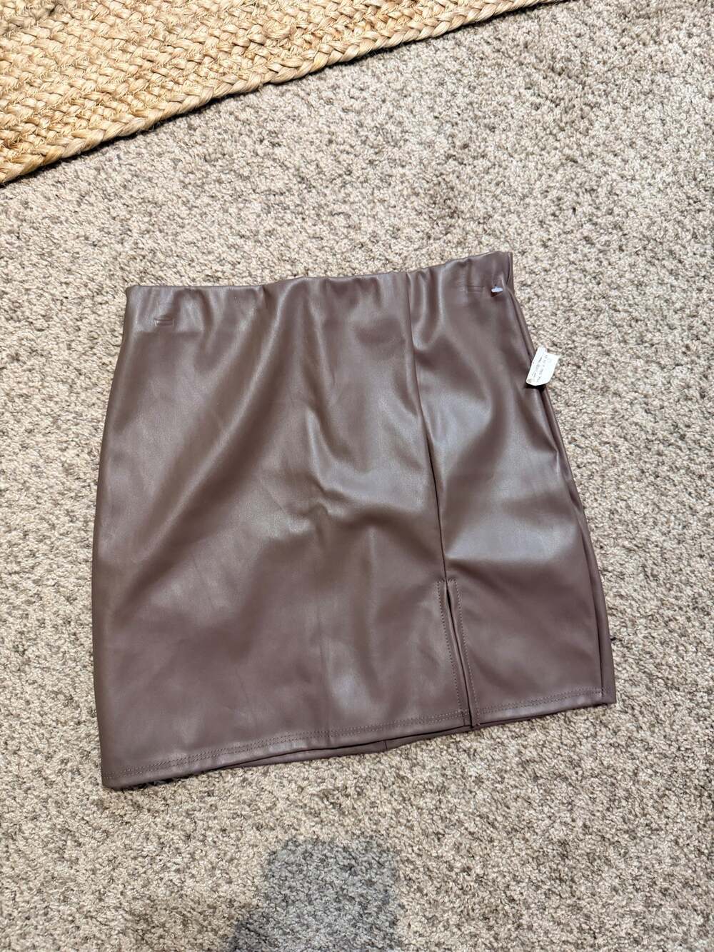 Brown, vegan leather skirt NWT S 3683